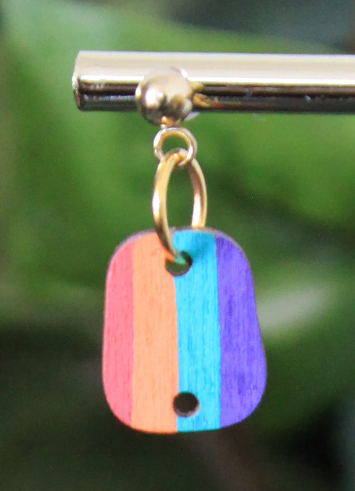 4-Colored Rainbow Small Rectangular Earrings