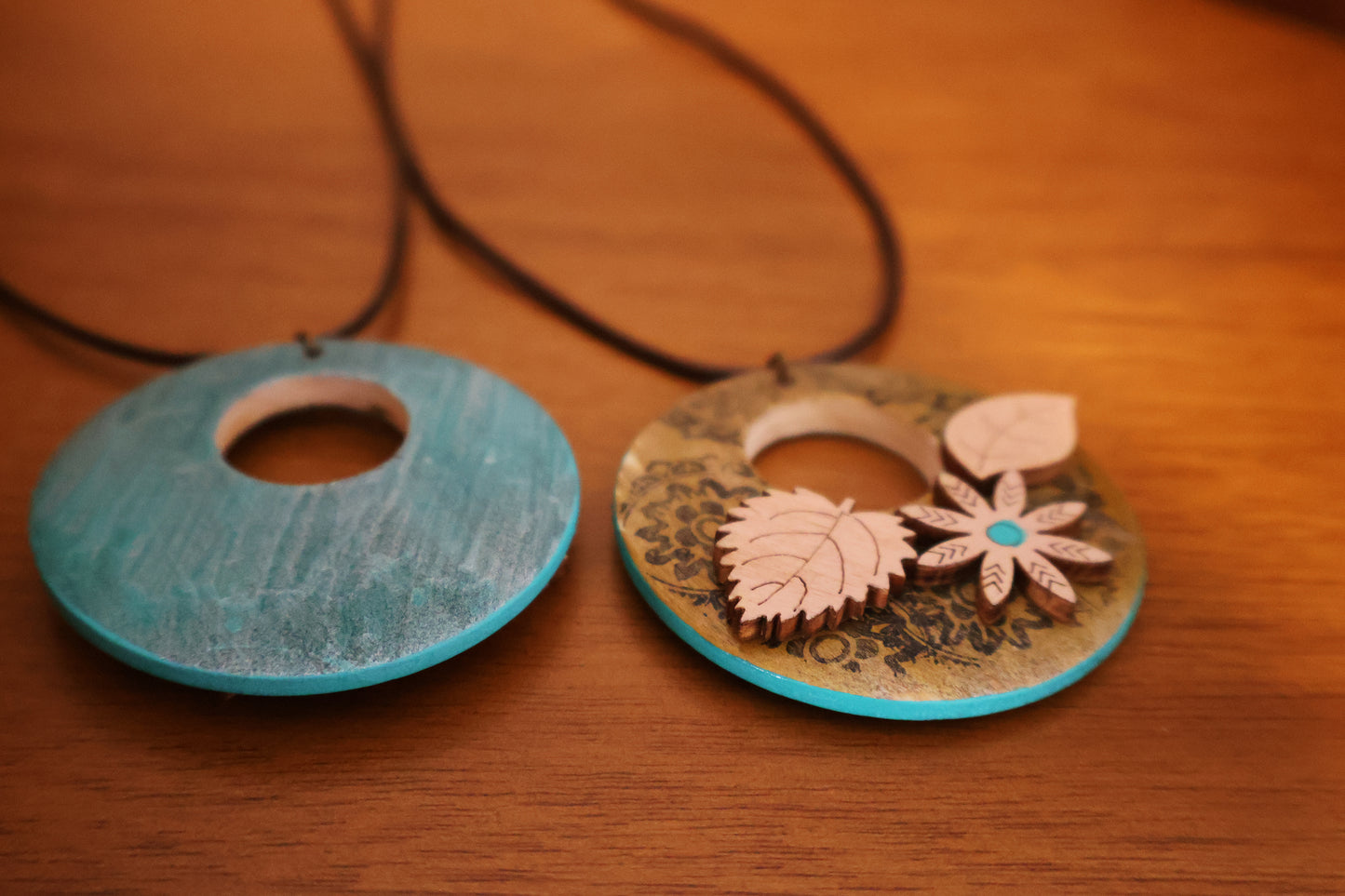 Botanical Whisper Gold Stenciled Pendant Necklace