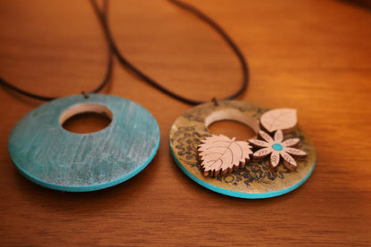 Botanical Whisper Gold Stenciled Pendant Necklace