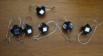 Black Mirror Work Dangle Earrings