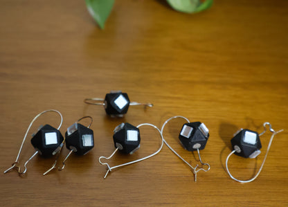 Black Mirror Work Dangle Earrings
