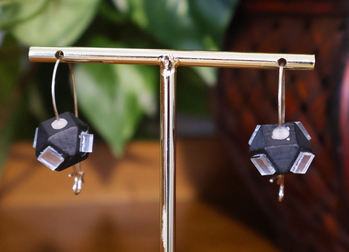 Black Mirror Work Dangle Earrings