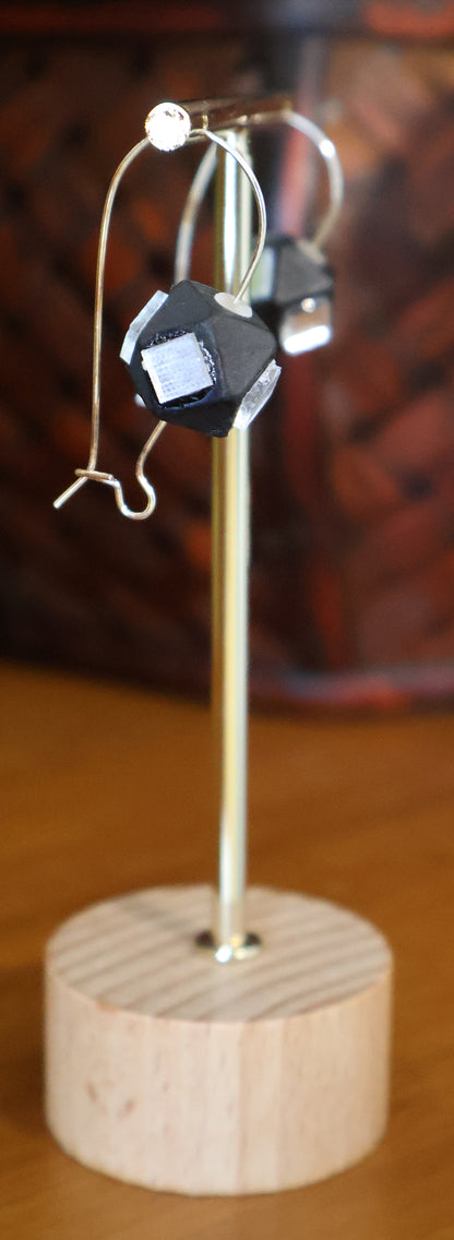 Black Mirror Work Dangle Earrings