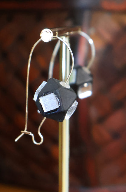 Black Mirror Work Dangle Earrings