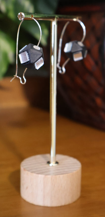 Black Mirror Work Dangle Earrings
