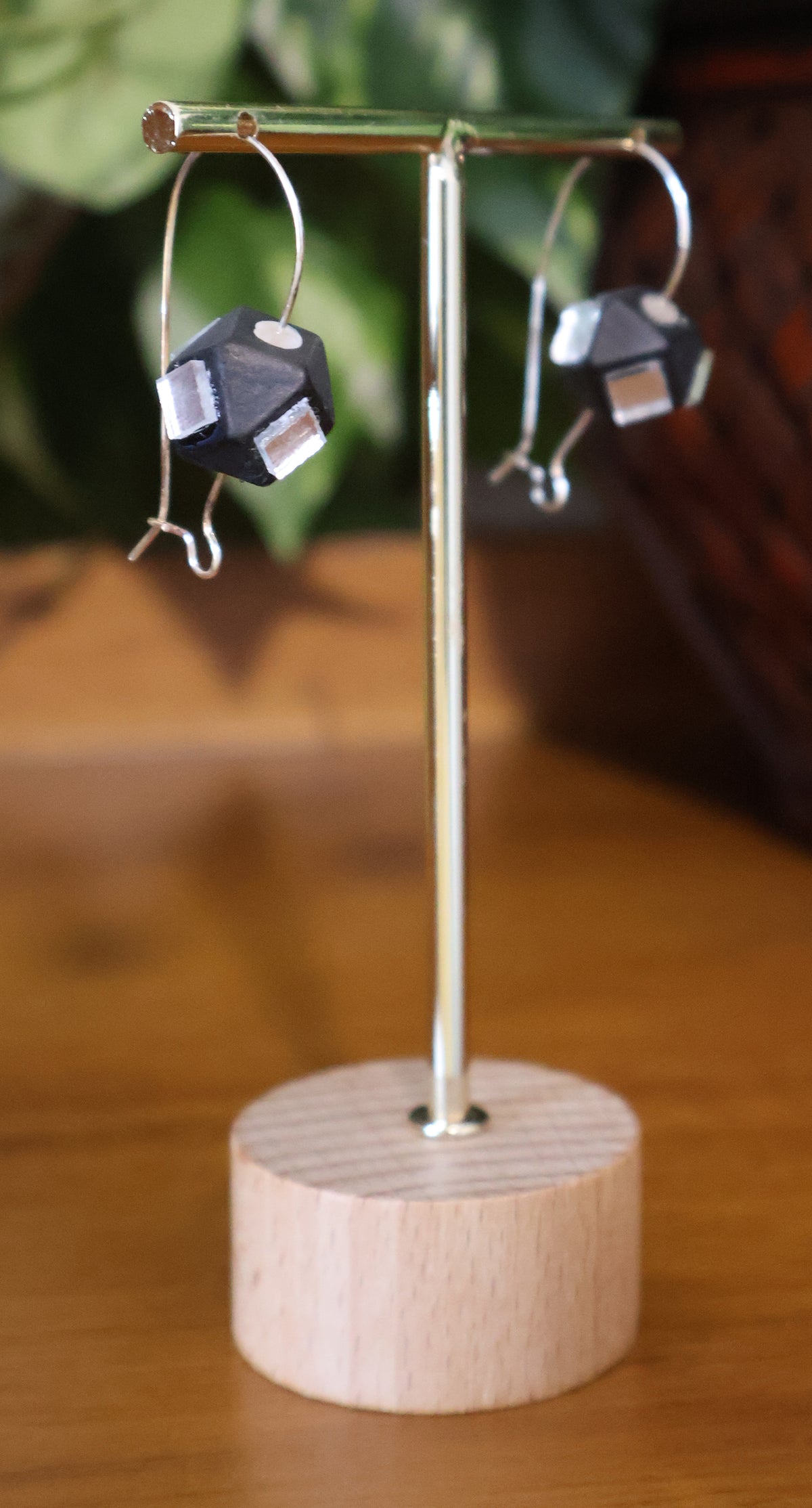 Black Mirror Work Dangle Earrings