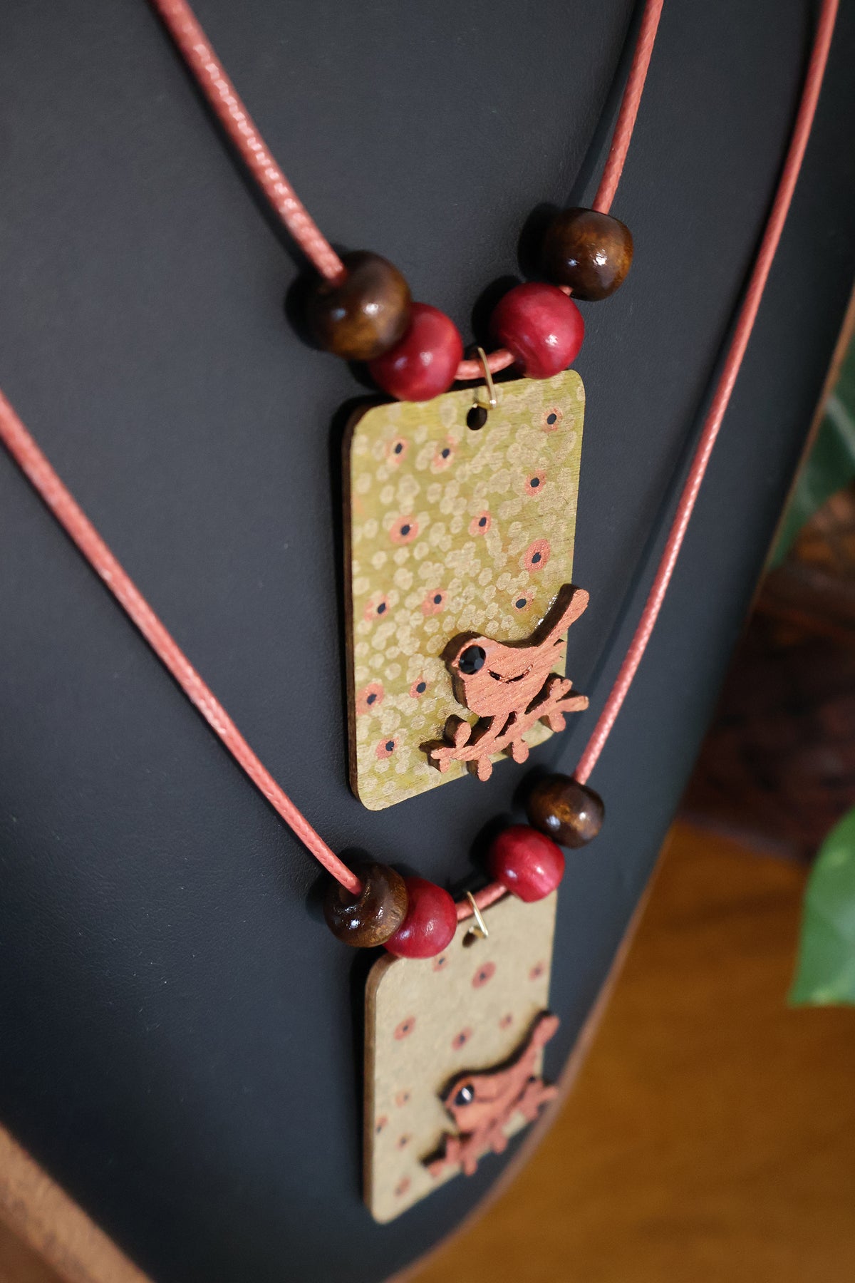 Copper-Colored Bird Pendant Necklace