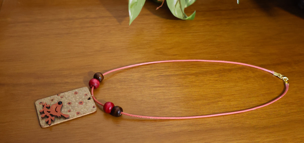Copper-Colored Bird Pendant Necklace