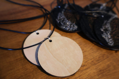 Upcycled Pashmina Embroidery Pendant Necklace – Black & Metallic Thread