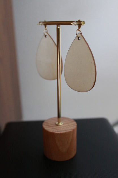 Orange with Black Pom Pom Teardrop Earrings