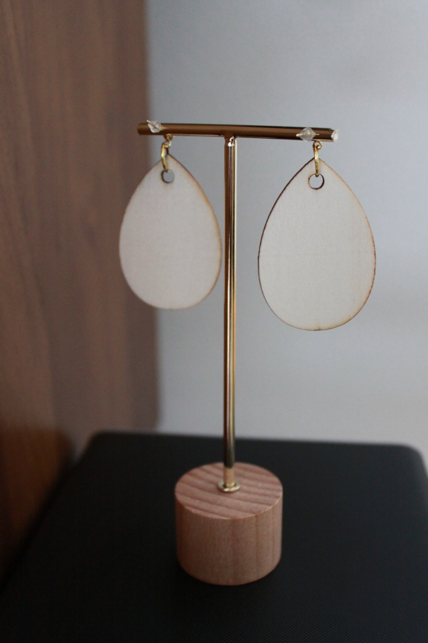 Black and White Polka Dots Teardrop Earrings