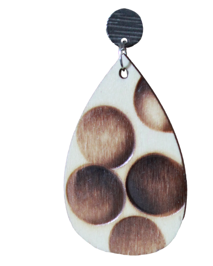 Burnt Wood Teardrop Earrings