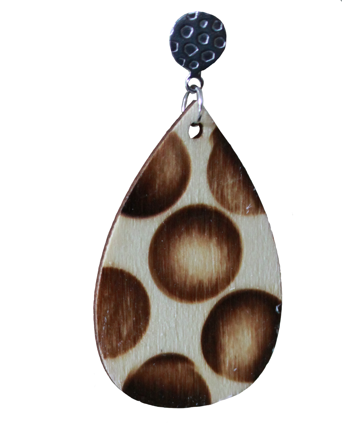 Burnt Wood Teardrop Earrings