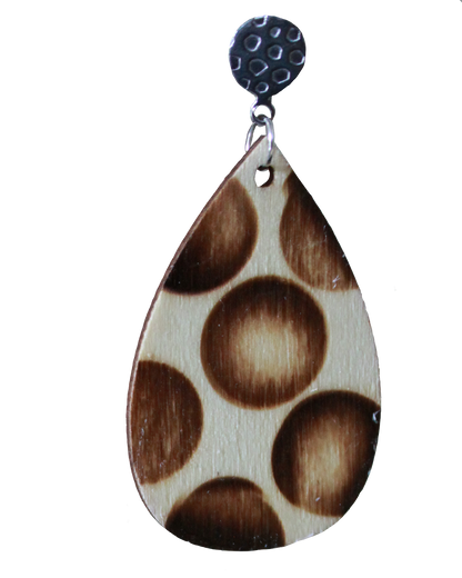 Burnt Wood Teardrop Earrings
