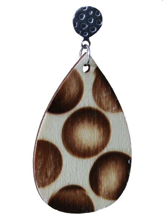 Burnt Wood Teardrop Earrings