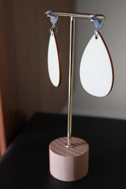 Burnt Wood Teardrop Earrings