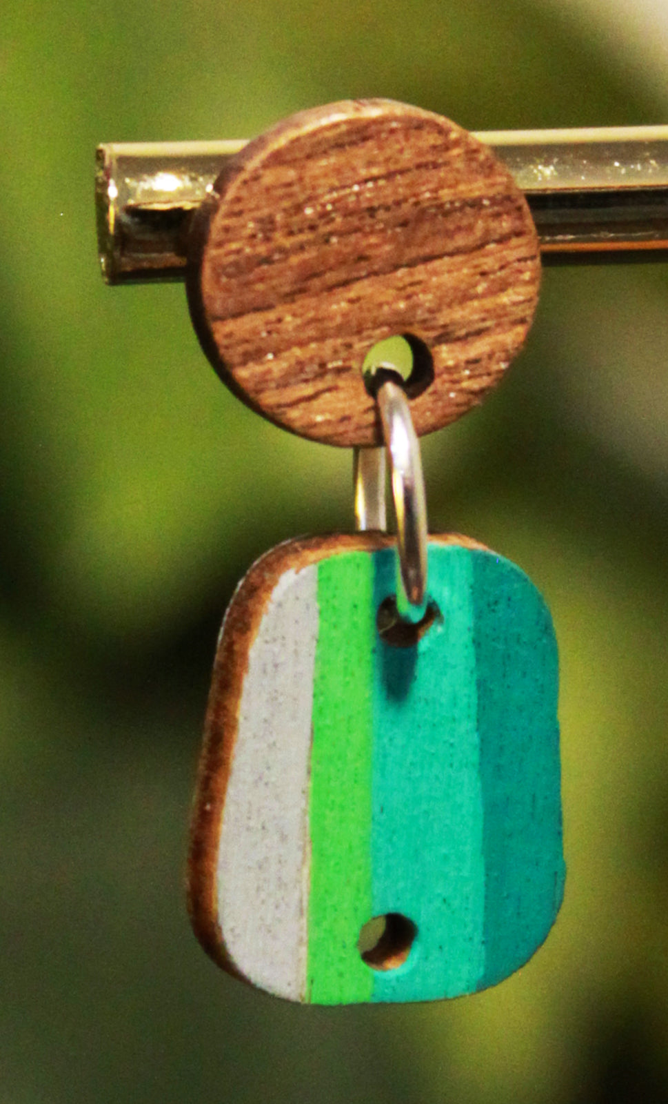 Linear Blue Toned Small Rectangular Earrings