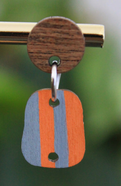 Linear Orange and Grey Rectangular Earrings