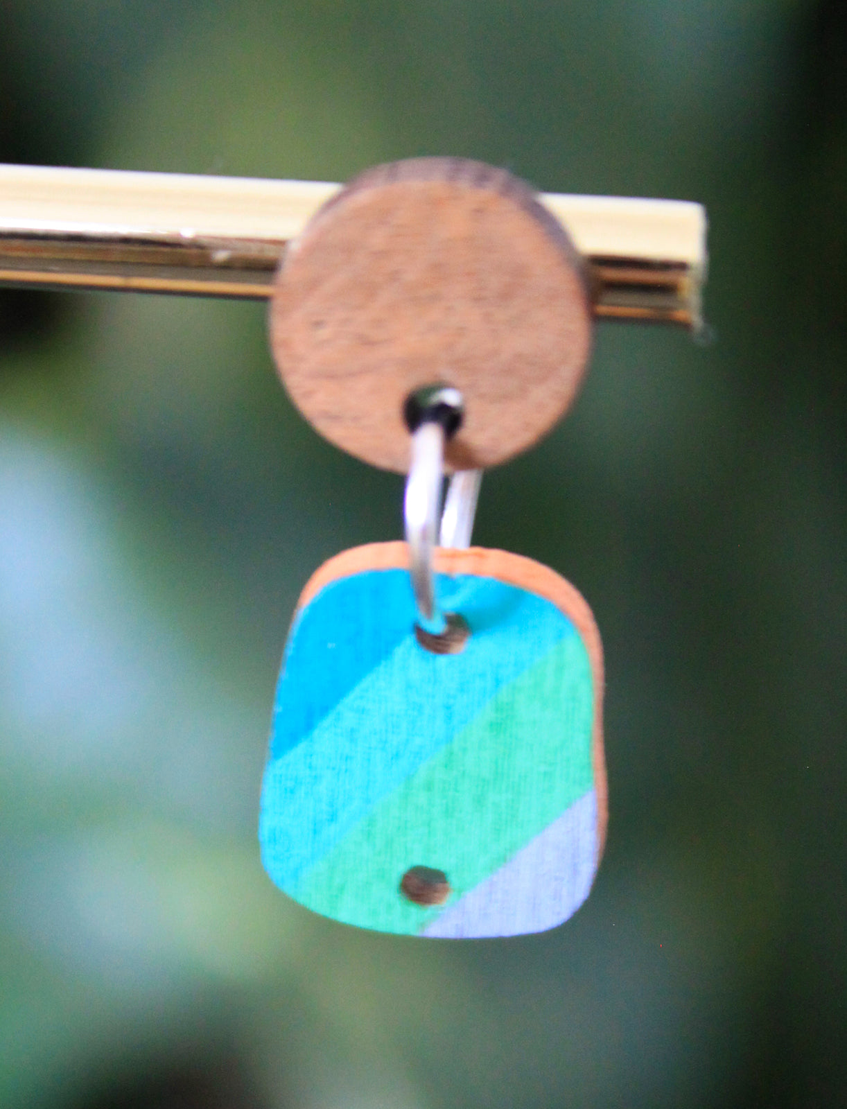 Diagonal Blue Toned Small Rectangular Earrings