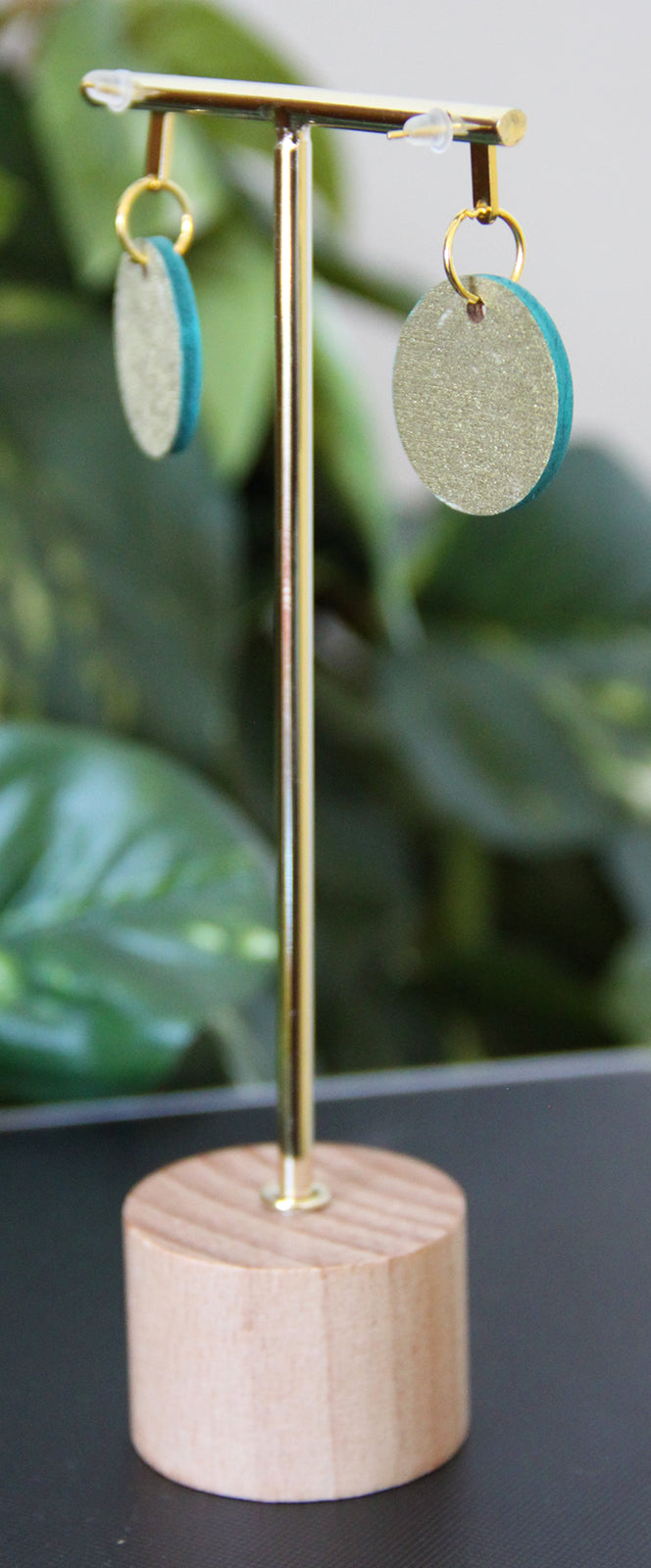 Red, Orange and Black Geometric Circular Earrings