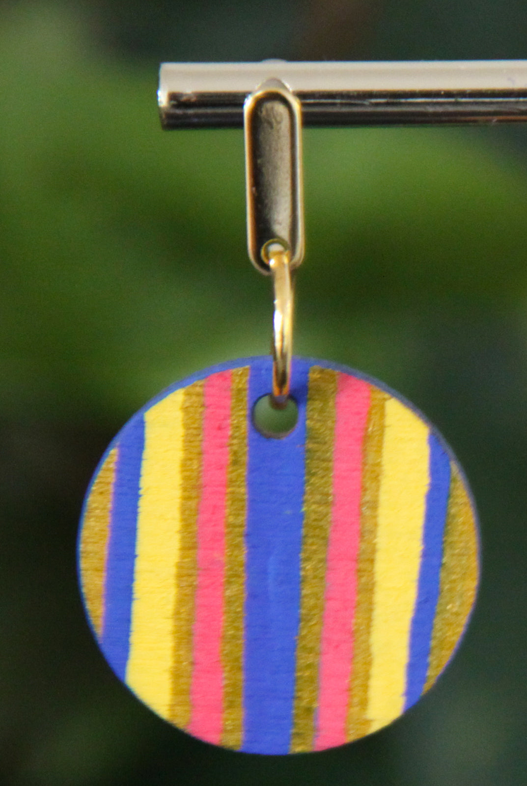 4-Colored Yellow Rainbow Circular Earrings