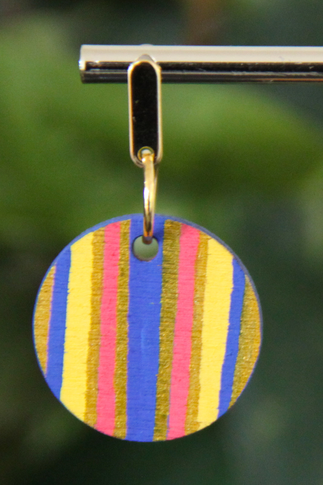 4-Colored Yellow Rainbow Circular Earrings