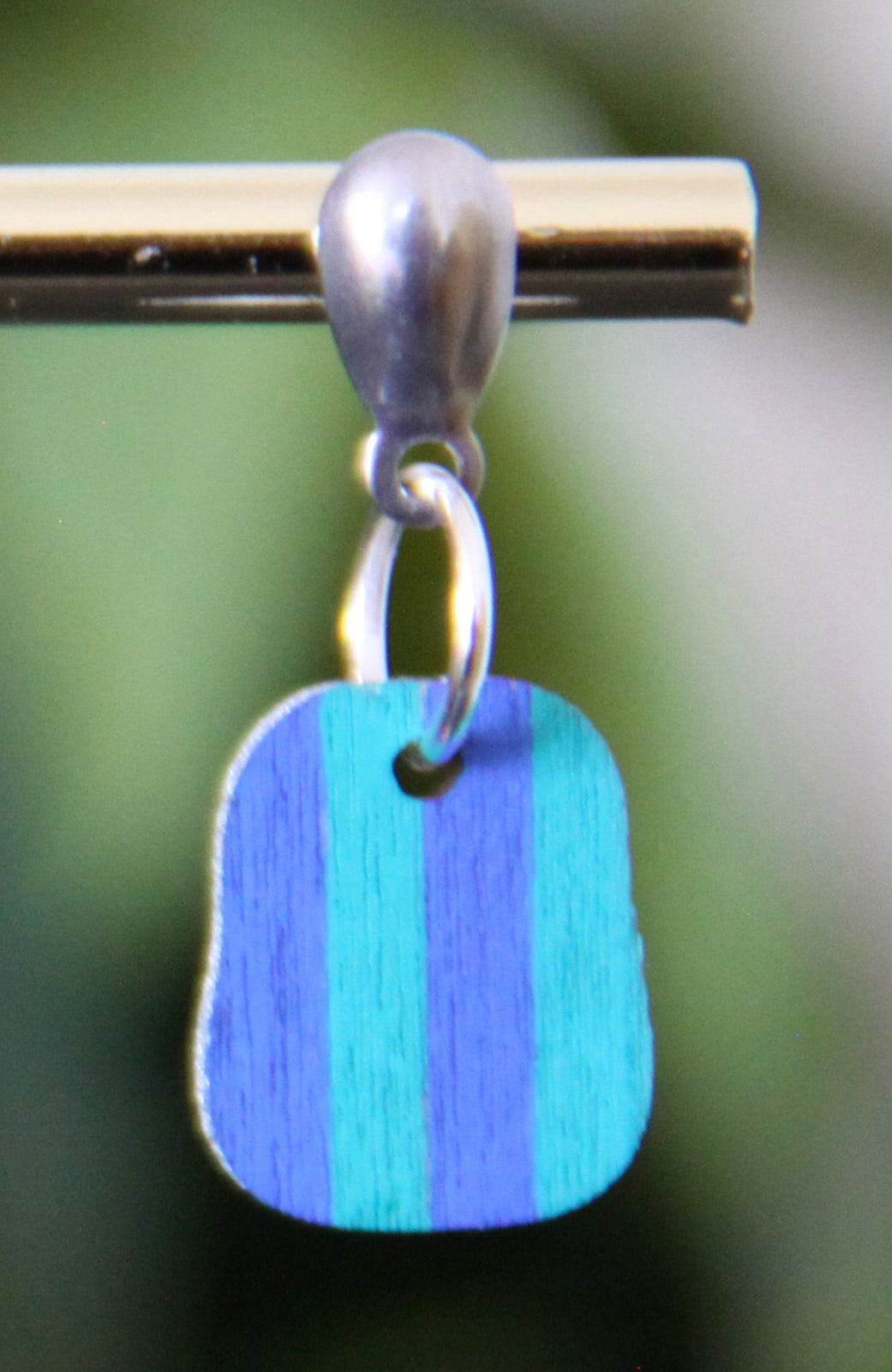 Teal and Blue Linear Small Rectangular Earrings