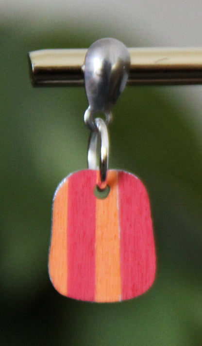 Red and Orange Linear Small Rectangular Earrings