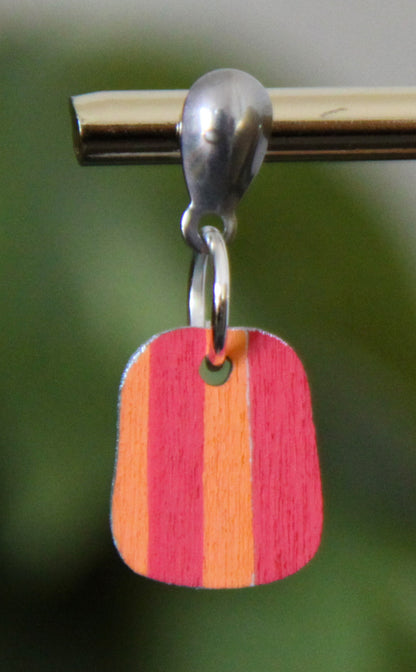 Red and Orange Linear Small Rectangular Earrings