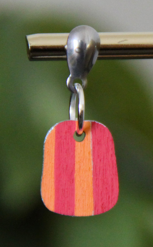 Red and Orange Linear Small Rectangular Earrings