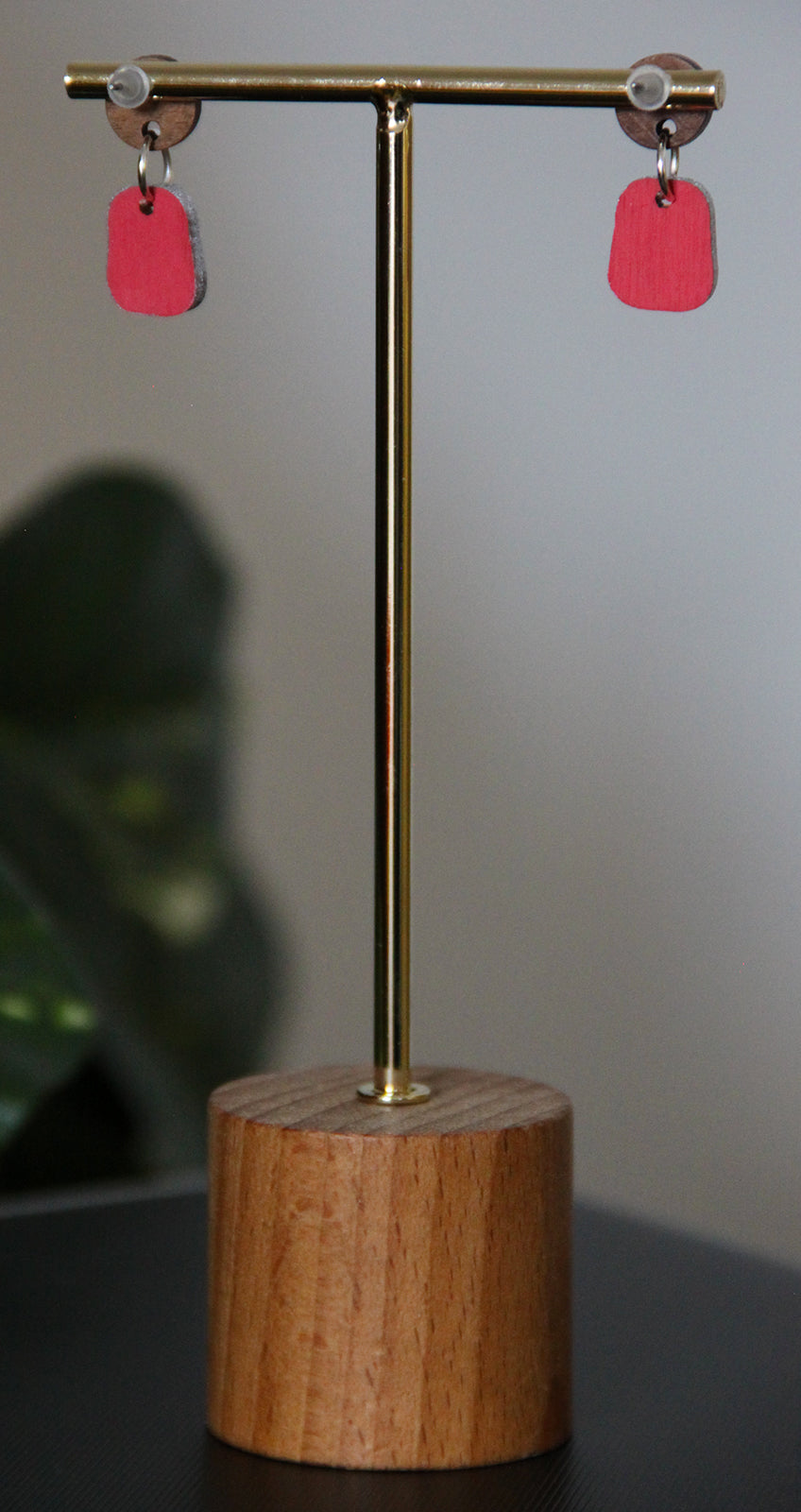 Blue and Orange Linear Small Rectangular Earrings