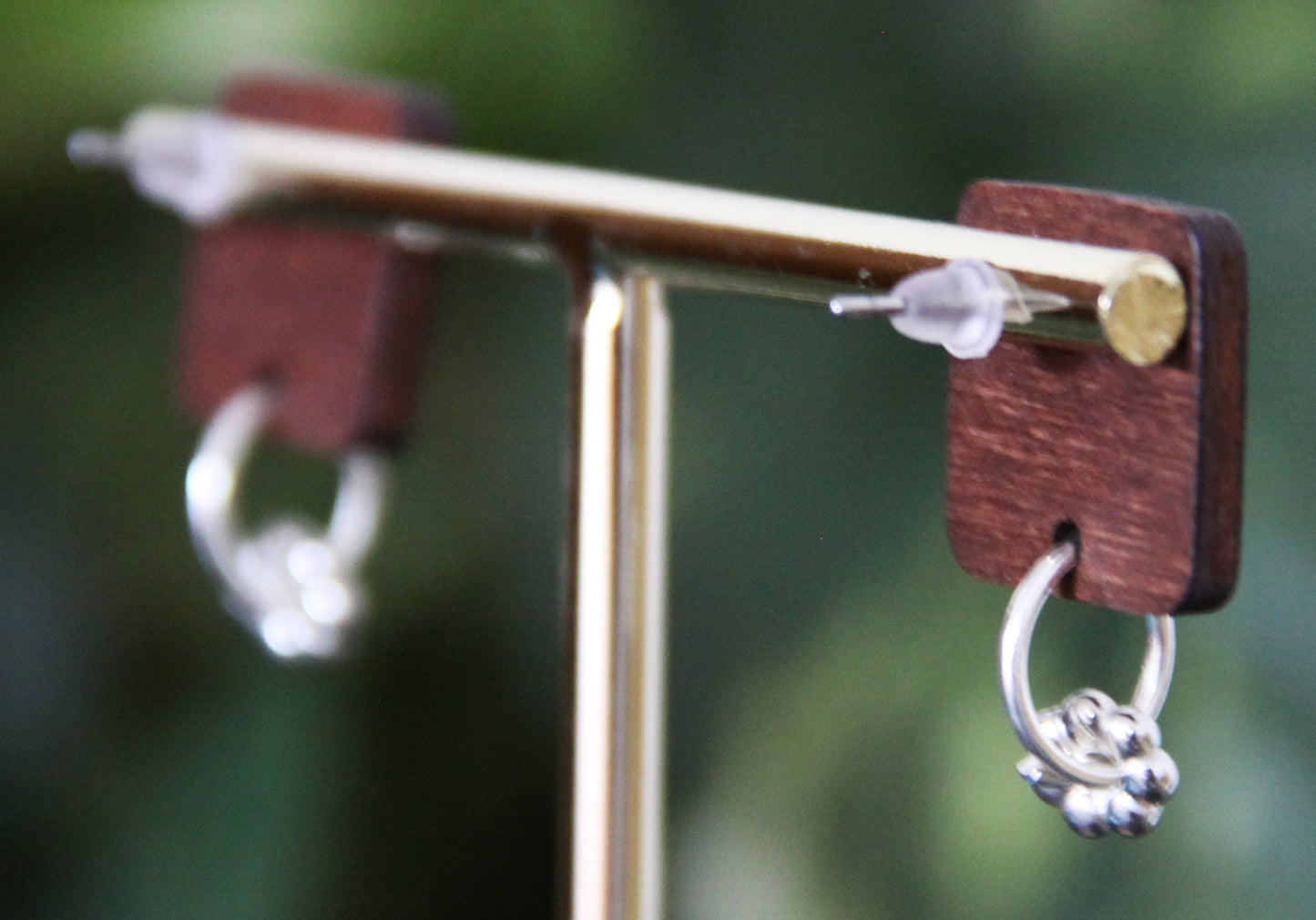 Purple, Blue and Pink Linear Rectangular Earrings