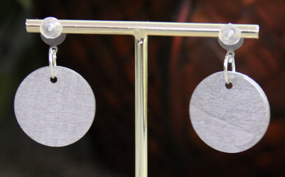 Teal, Silver and Black Geometric Circular Earrings