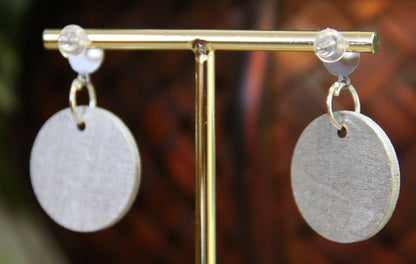 Teal, Silver and Black Geometric Circular Earrings