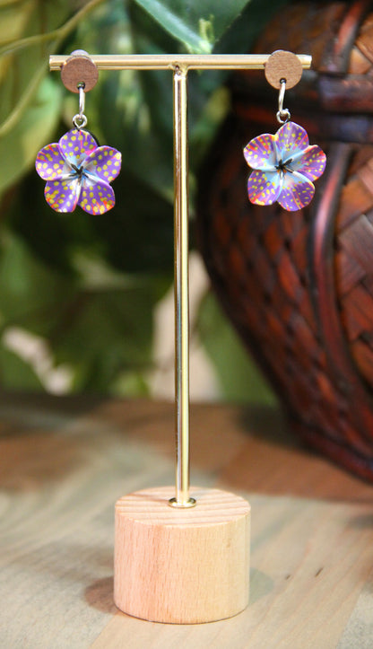 Purple Flower Earrings