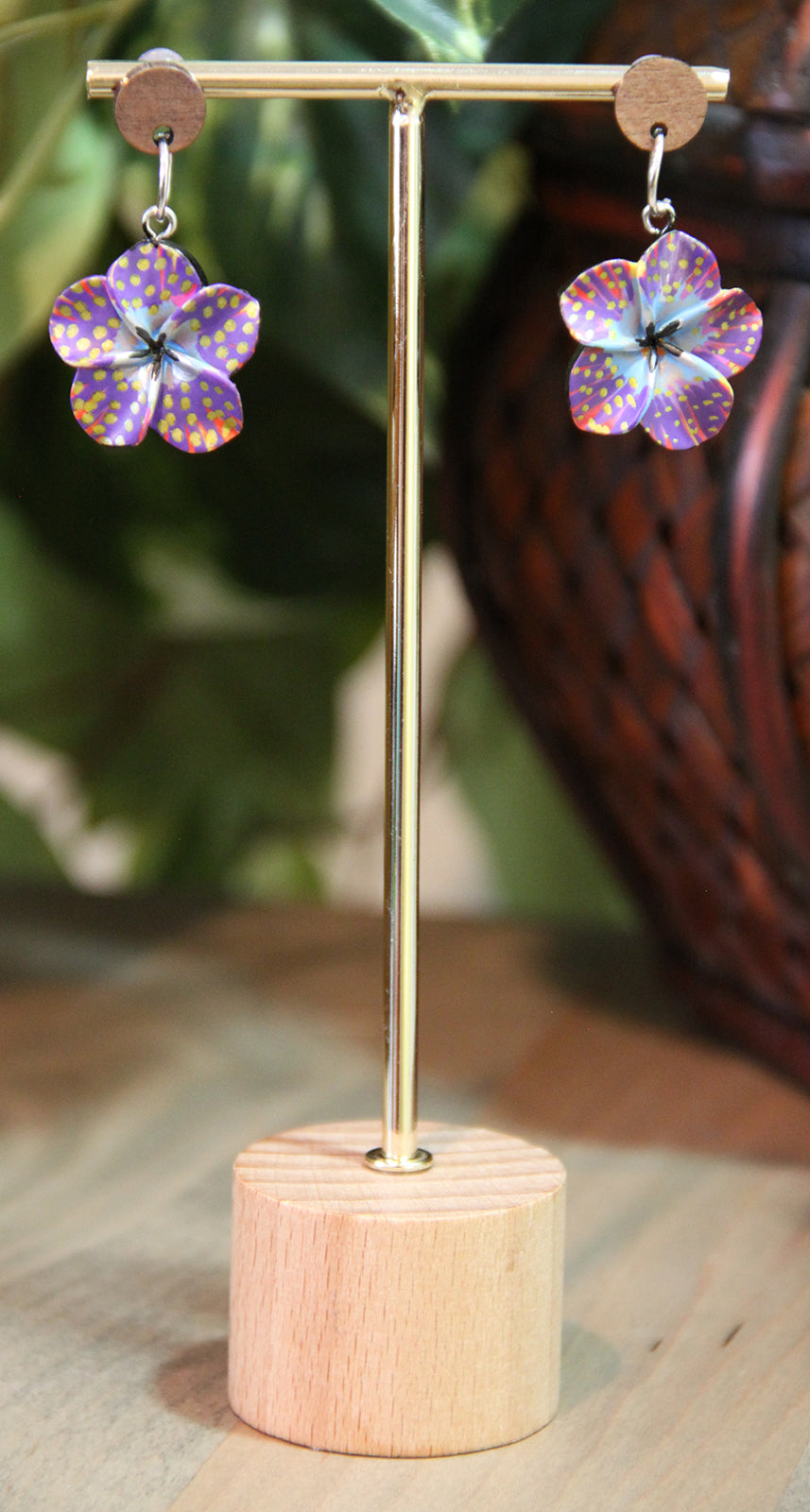 Purple Flower Earrings