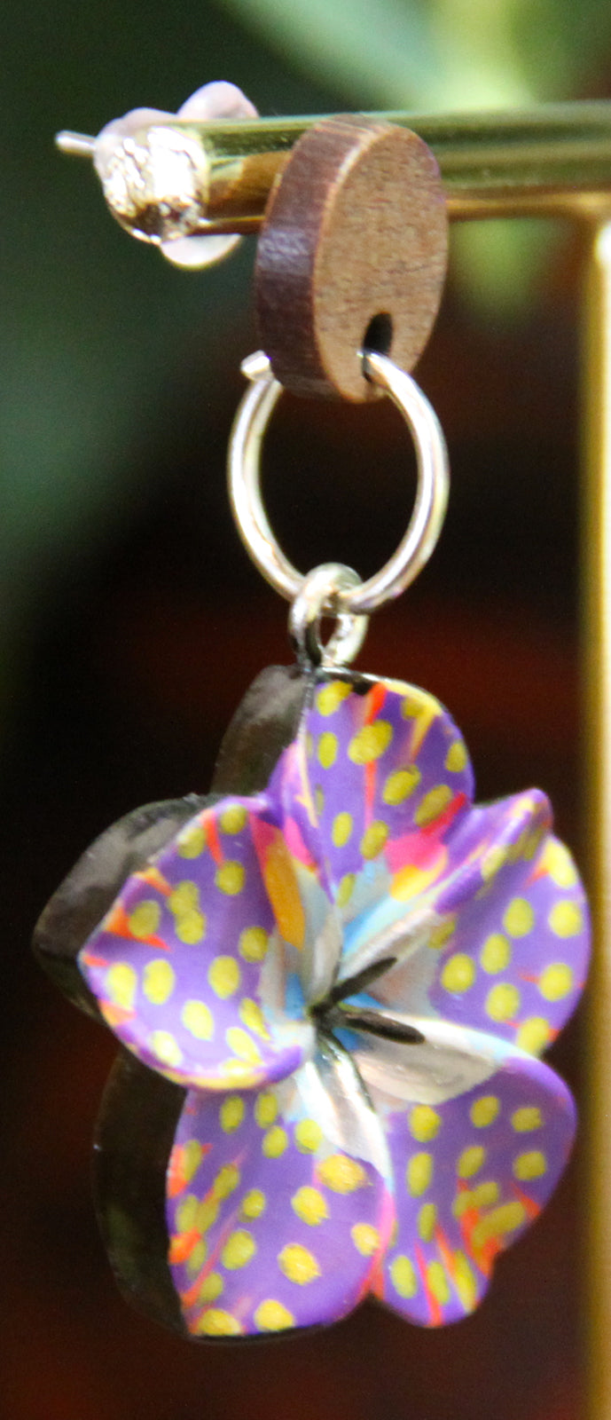 Purple Flower Earrings