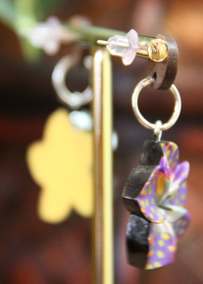 Purple Flower Earrings