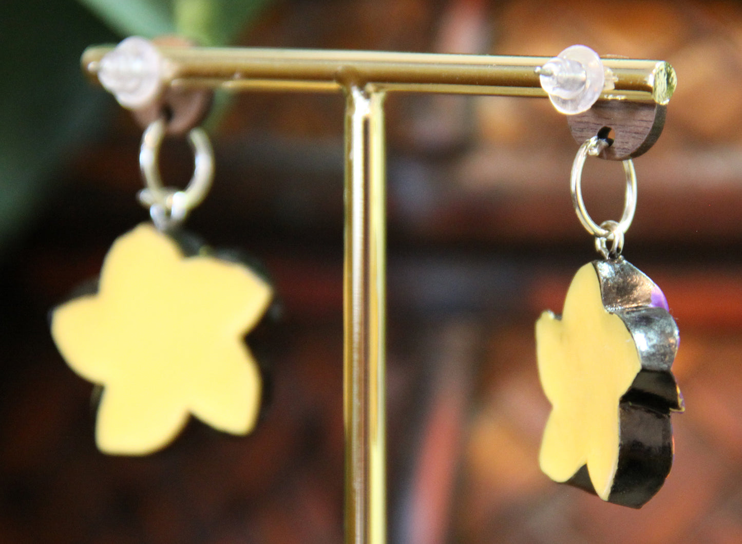 Purple Flower Earrings