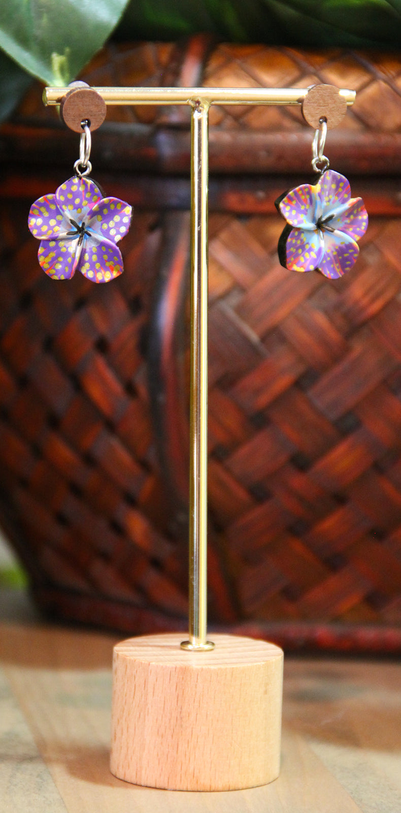 Purple Flower Earrings