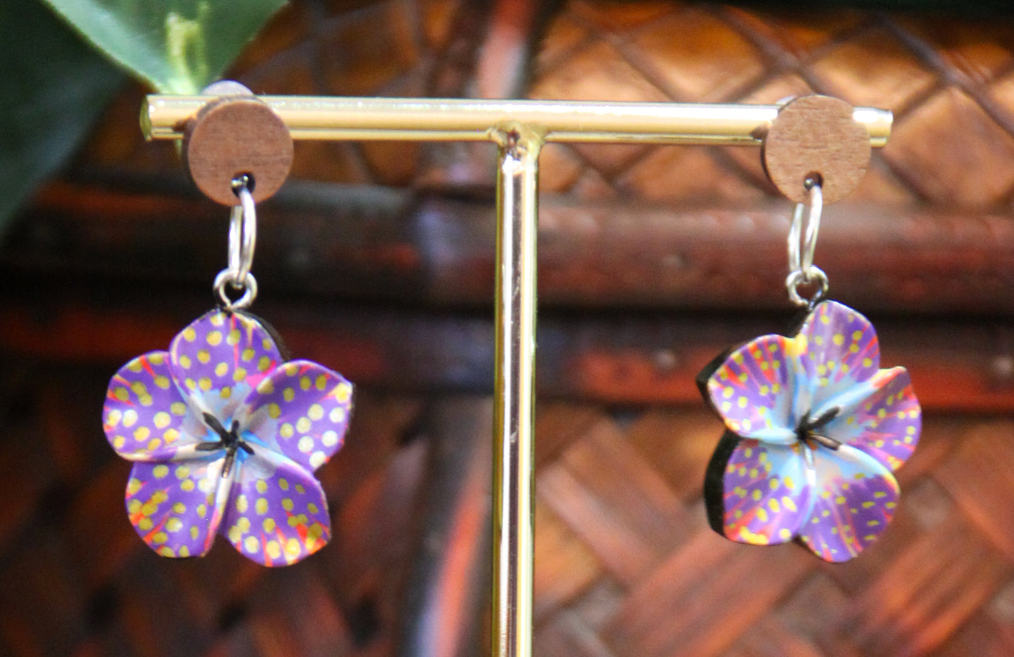Purple Flower Earrings