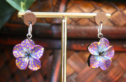 Purple Flower Earrings