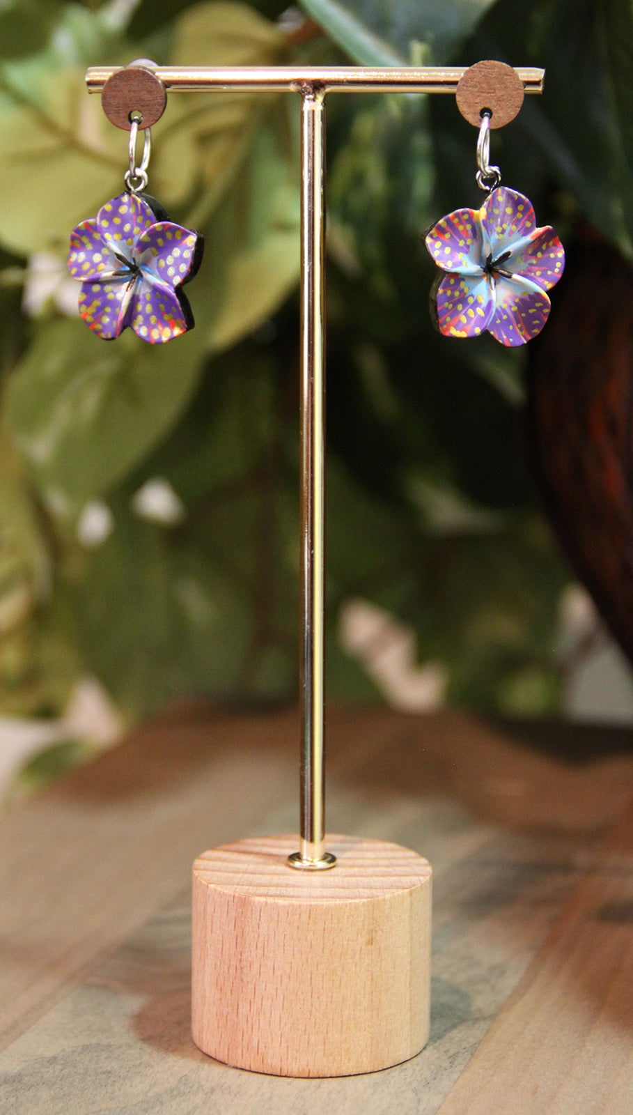 Purple Flower Earrings