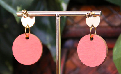 Red, Yellow and Orange Geometric Circular Earrings