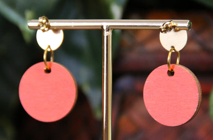 Red, Yellow and Orange Geometric Circular Earrings