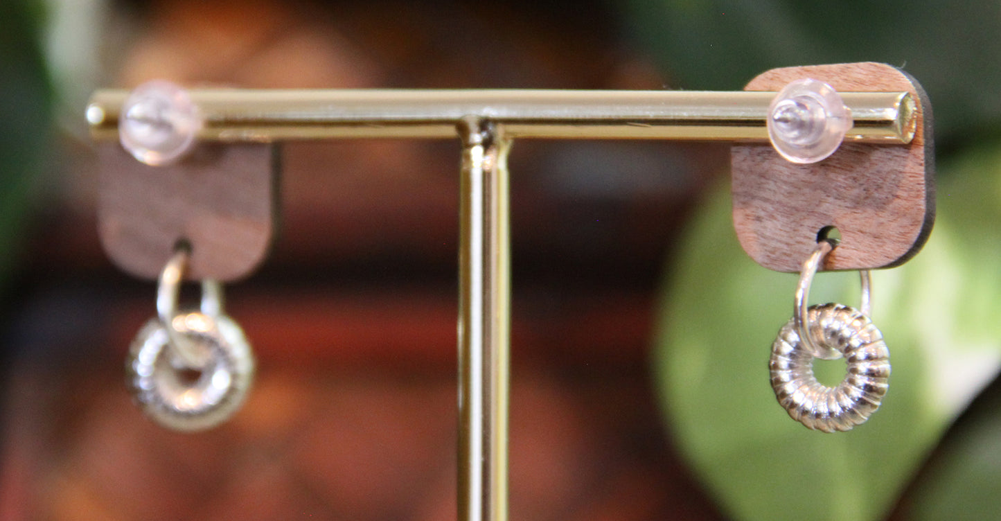 Red, Silver and Gold Diagonal Rectangular Earrings