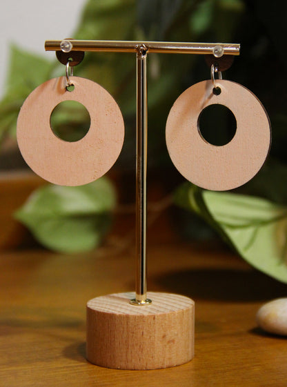 Floral Green, Orange and Blue Circular Earrings