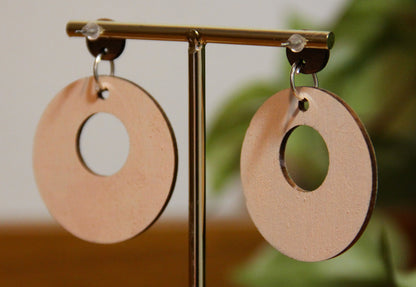 Floral Green, Orange and Blue Circular Earrings