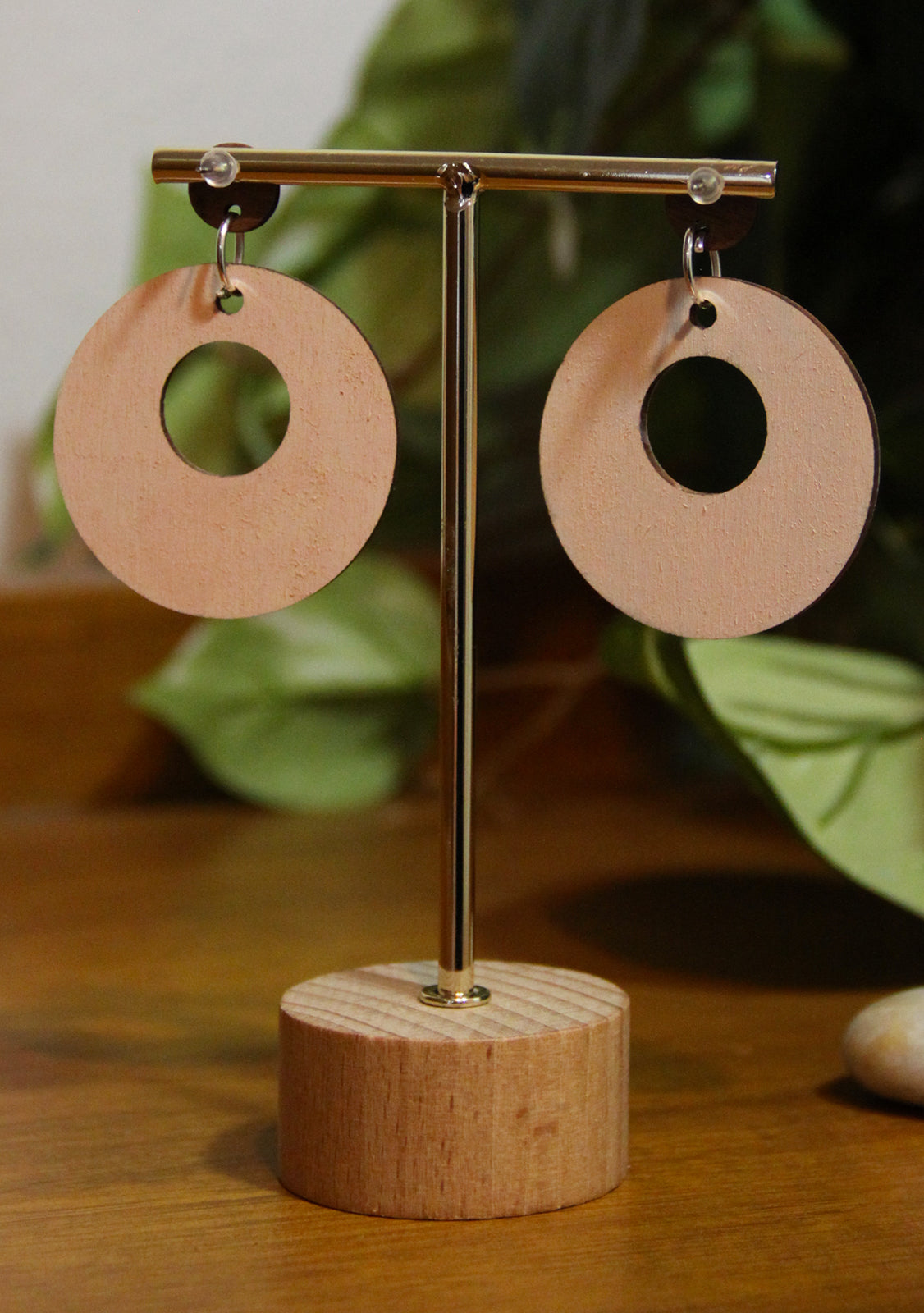 Floral Green, Orange and Blue Circular Earrings
