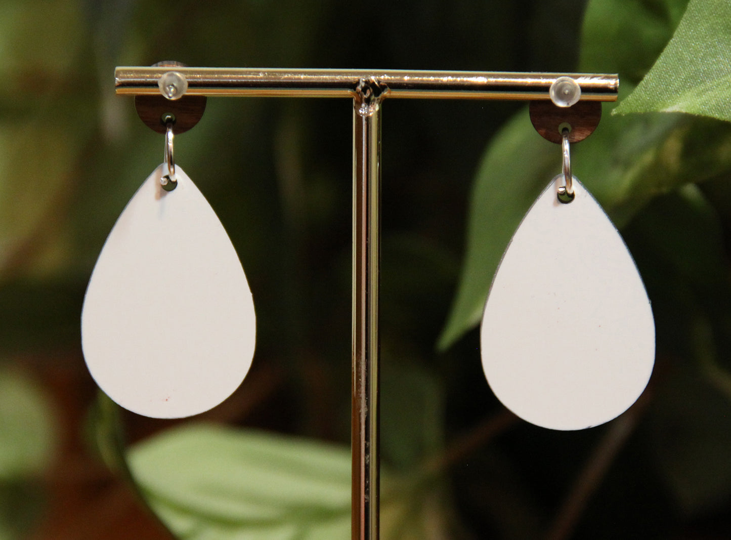 Purple Circular Design Small Teardrop Earrings